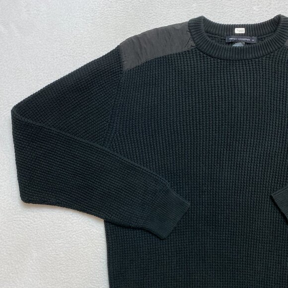 French Connection Military Sweater Mens M Navy Textured Crew Neck Pullover - Picture 5 of 11